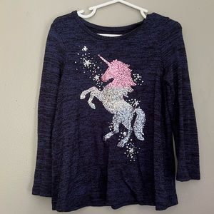 Cozy Unicorn Glitter Top - Size 4
